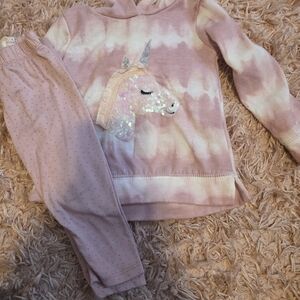 Pink Unicorn Hoodie and Pants Set